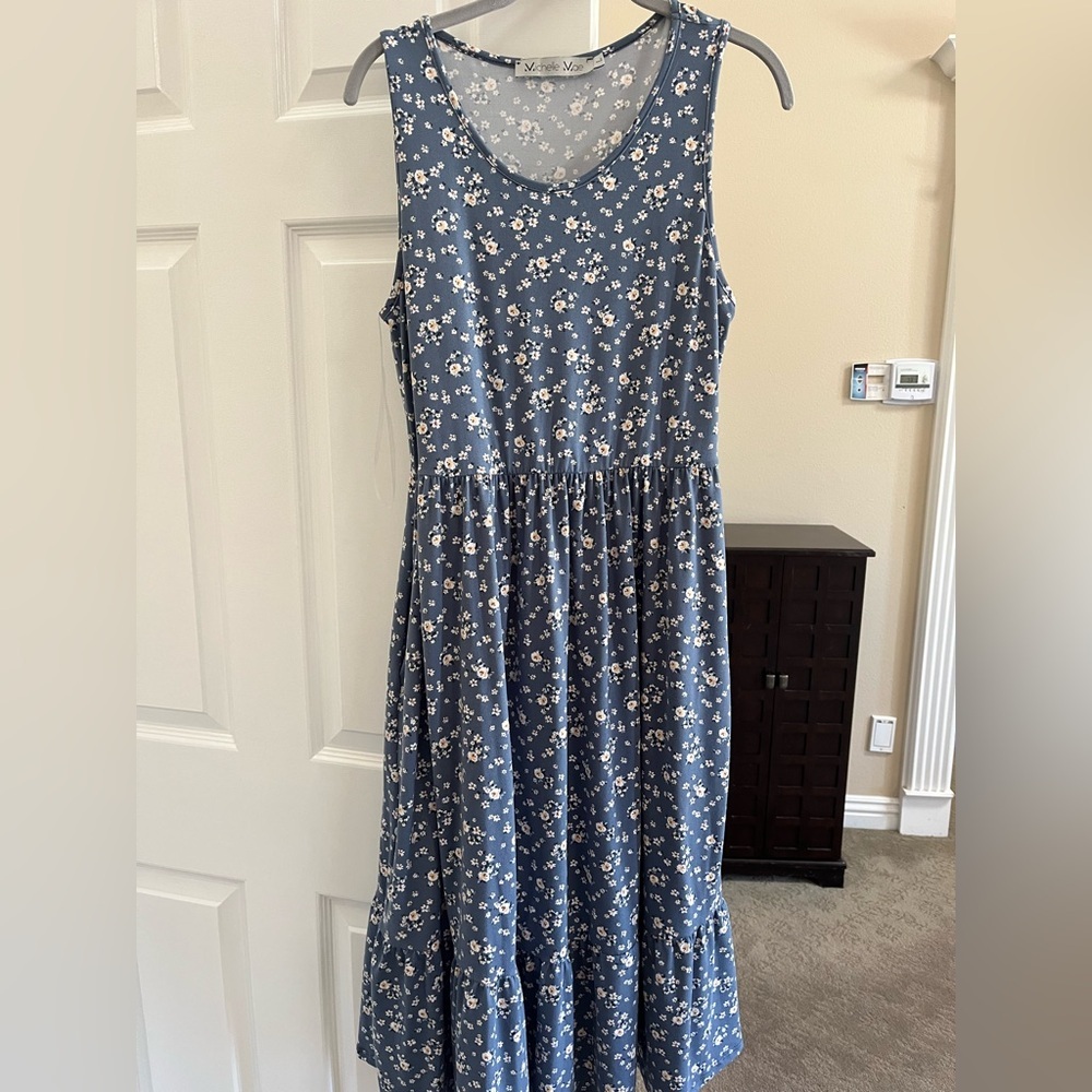 Michelle Mae Blue Floral Dress